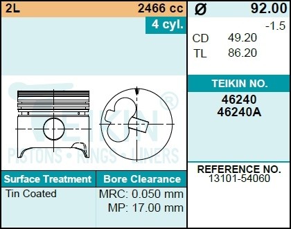 Поршень ДВС 46240050 TEIKIN