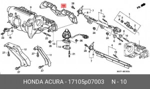 Прокладка, впускной коллектор 17105P07003 HONDA