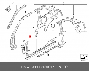 Лонжерон 41117180017 BMW