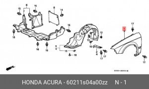Крыло 60211S04A00ZZ HONDA