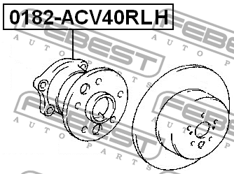 Подшипник ступицы колеса со ступицей (комплект) 0182-ACV40RLH FEBEST