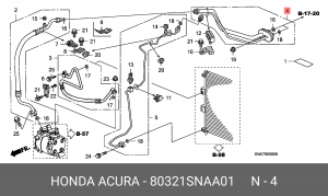 Трубка кондиционера 80321SNAA01 HONDA