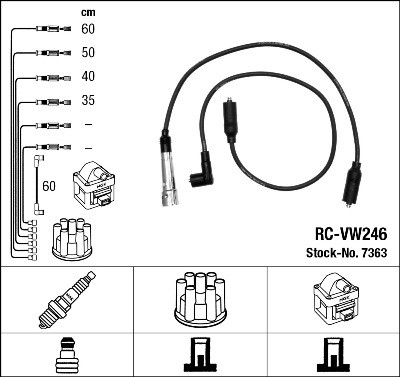 Ккомплект проводов зажигания RCVW246 NGK NTK