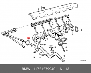 Клапан системы подачи дополнительного воздуха 11 72 1 279 940 BMW