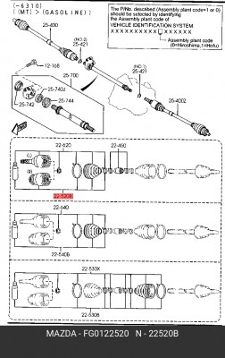 ШРУС FG01-22-520 MAZDA