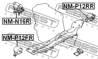 Подушка двигателя NM-P12FR FEBEST