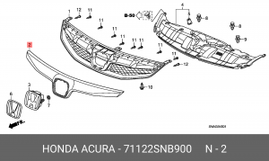 Молдинг решетки радиатора 71122SNB900 HONDA