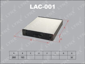 Фильтр салона LAC-001 LYNXAUTO