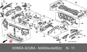 Облицовка передка 60400SV4A00ZZ HONDA