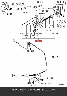 Главный цилиндр, система сцепления 2345A005 MITSUBISHI
