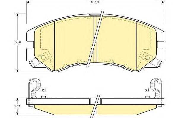 Комплект тормозных колодок, диско 6131629 GIRLING