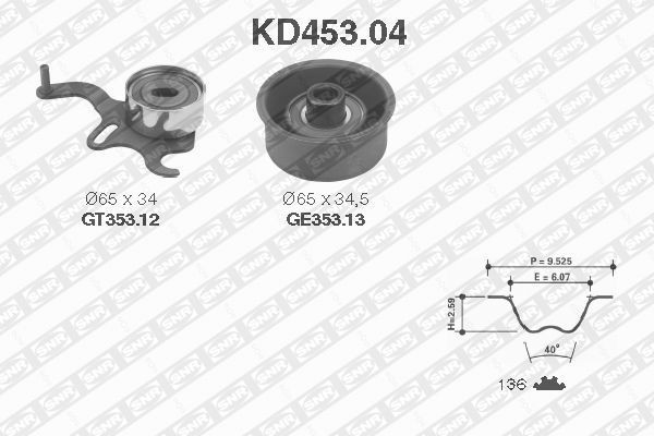 Комплект ремня ГРМ KD45304 NTN SNR