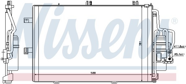 Конденсатор, кондиционер 94546 NISSENS