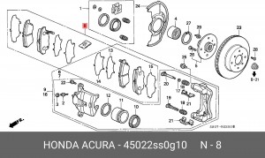 Комплект тормозных колодок, диско 45022SS0G10 HONDA