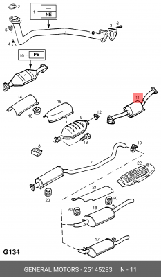 Катализатор 25145283 GENERAL MOTORS