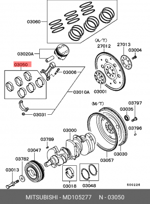 Шатунный подшипник MD105277 MITSUBISHI