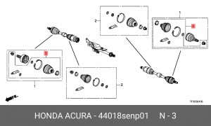 Пыльник ШРУСа (комплект) 44018SENP01 HONDA