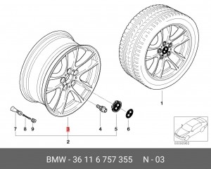 Диск колеса 36 11 6 757 355 BMW