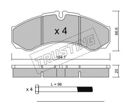 Комплект тормозных колодок, диско 2210 TRUSTING