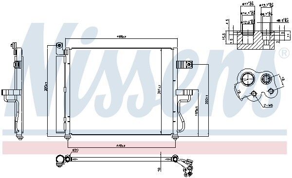 Конденсатор, кондиционер 94452 NISSENS
