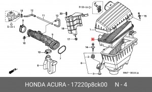 Фильтр воздушный 17220-P8C-K00 HONDA