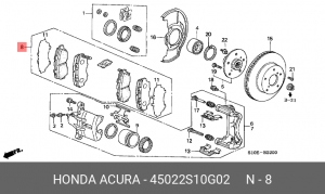 Комплект тормозных колодок, диско 45022-S10-G02 HONDA