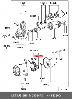 Щетка стартера MD602470 MITSUBISHI