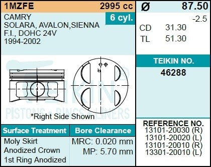 Поршень ДВС 46288STD TEIKIN