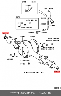 Уплотняющее кольцо, дифференциал 90043-11086 DAIHATSU