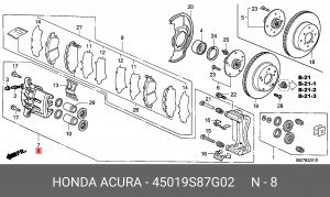Тормозной суппорт 45019S87G02 HONDA