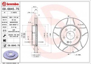 Тормозной диск 09.6845.75 BREMBO