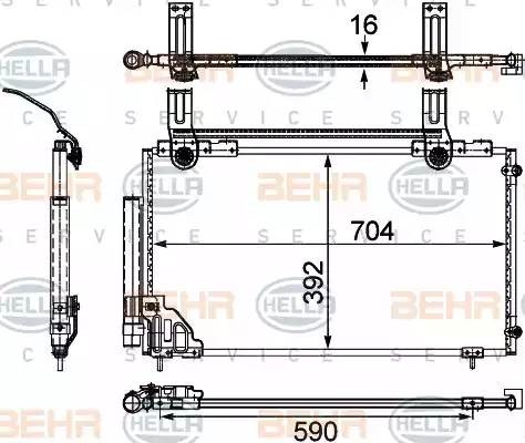 Конденсатор, кондиционер 8FC 351 303-761 HELLA