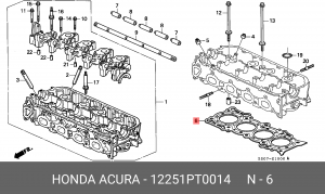 Прокладка, головка цилиндра 12251PT0014 HONDA