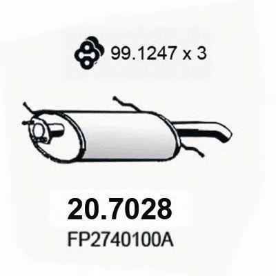 Глушитель выхлопных газов конечный 207028 ASSO