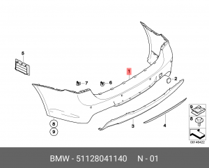 Бампер задний 51 12 8 041 140 BMW