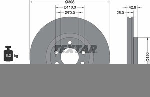 Тормозной диск 92110900 TEXTAR