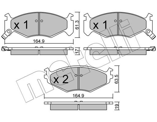 Комплект тормозных колодок, диско 2202890 METELLI