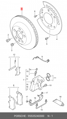 Тормозной диск 95535240300 PORSCHE