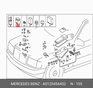 Блок управления, система впрыска A 012 545 44 32 MERCEDES BENZ