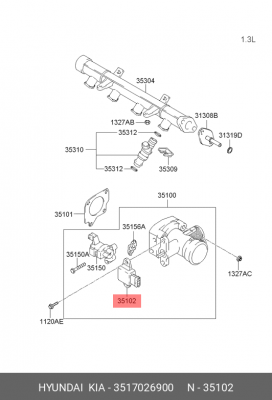 Датчик положения дроссельной заслонки 3517026900 HYUNDAI KIA