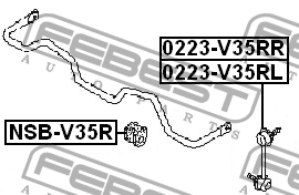 Стойка стабилизатора 0223-V35RL FEBEST