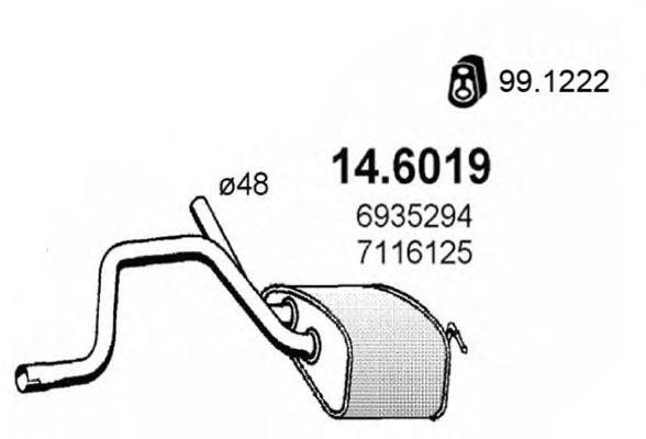 Средний глушитель выхлопных газов 146019 ASSO