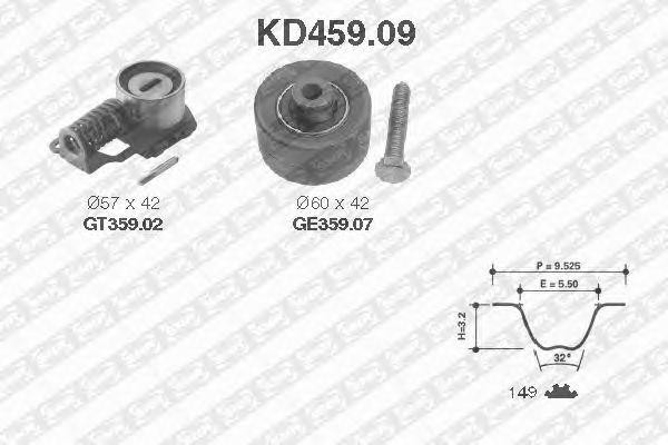 Комплект ремня ГРМ KD459.09 NTN SNR