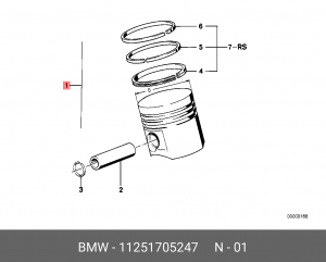 Поршень ДВС 11 25 1 705 247 BMW