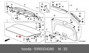 Винт крепления 9390324280 HONDA