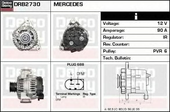 Генератор DRB2730 DELCO REMY