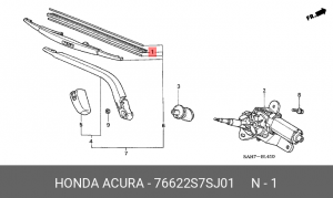 Резинка стеклоочистителя 76622S7SJ01 HONDA