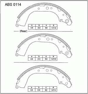 Колодки тормозные барабанные ABS0114 ALLIED NIPPON