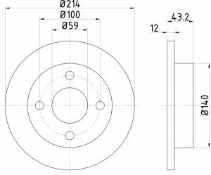 Тормозной диск MDC443 MINTEX
