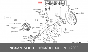 Кольца поршневые 1203301T60 NISSAN